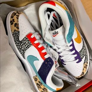 Deadstock Nike Womens Dunk Low SE "Safari Mix" patchwork